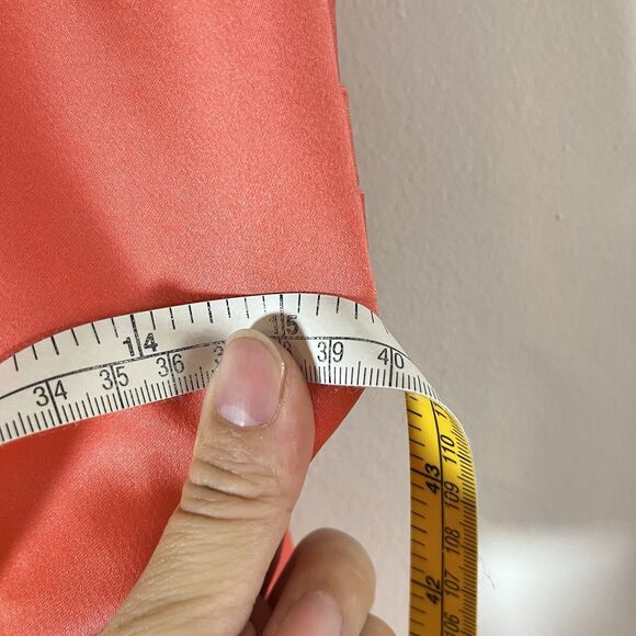 Vintage 90s Cache Strapless Satin Coral Evening Prom Formal Dress Y2K - Picture 7 of 10